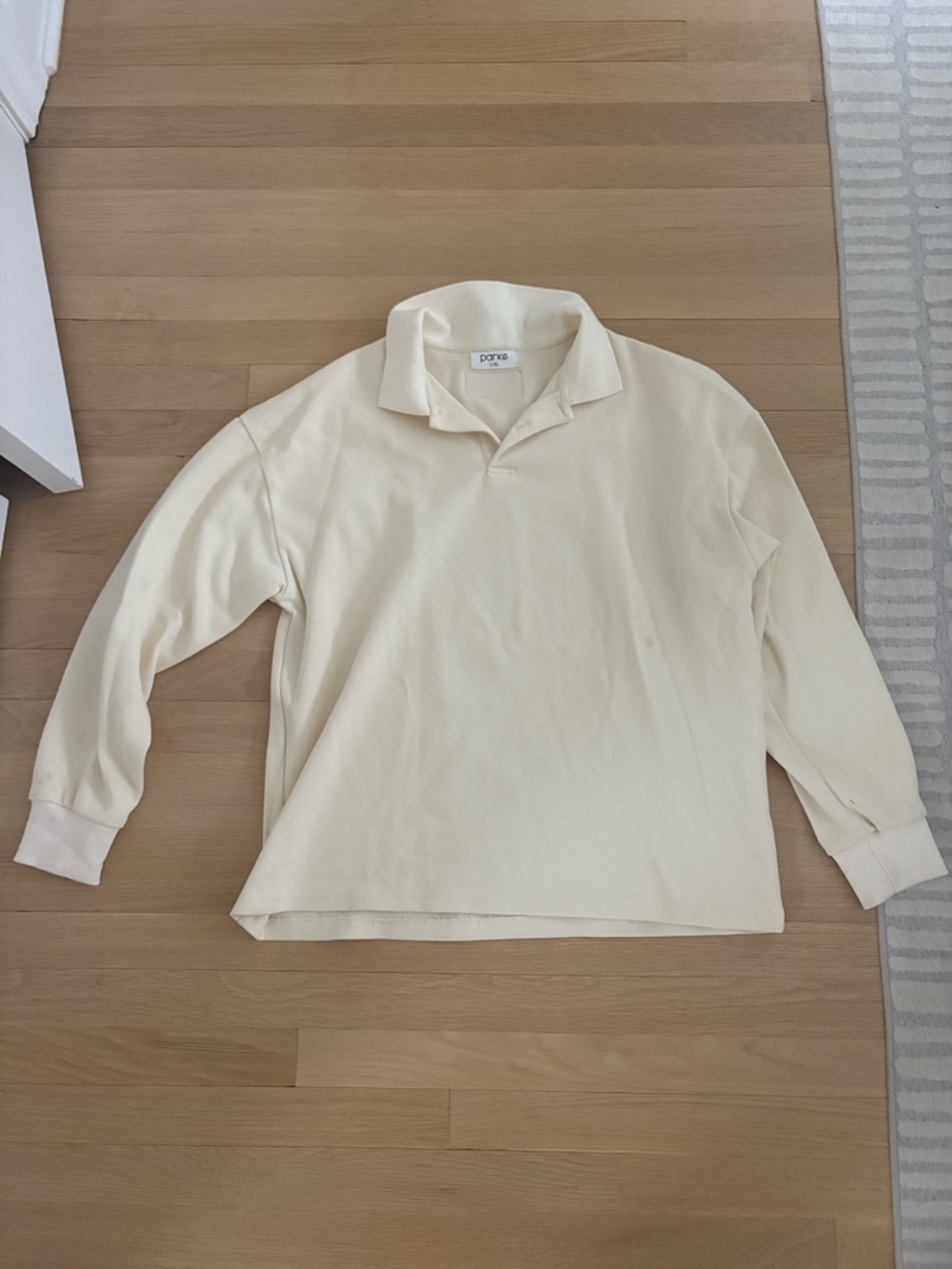 Parke Cream Long-Sleeve Rugby Shirt